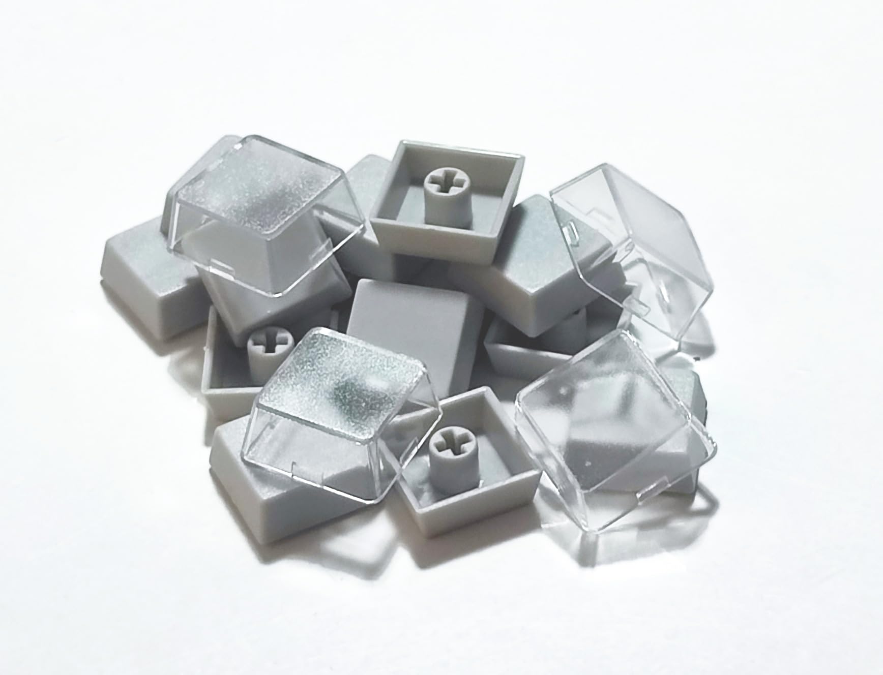 

XYZA Keycap Kit Set of 10 White Gray Custom Inner Keycaps Compatible with TinyKeyboard and CHERRY MX Add and more to your keyboard DIY! Custom Gray сірий колір