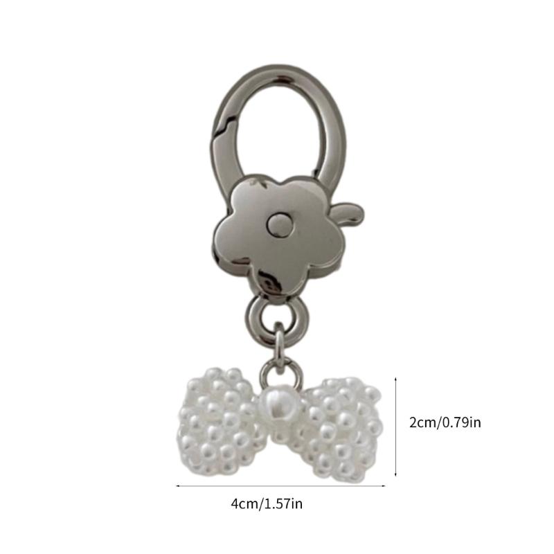 Mode Perle Schleife Blume Schlüsselanhänger Anhänger Süße Hängedekorationen Schlüsselring Charm für Geldbörse Tasche Rucksack Handtasche