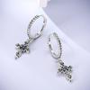 Cross Blessing Prayerful Wish-themed Blue Earrings for Women Girls Trendy Fashion Jewelry High Quality Dainty Elegant Gift