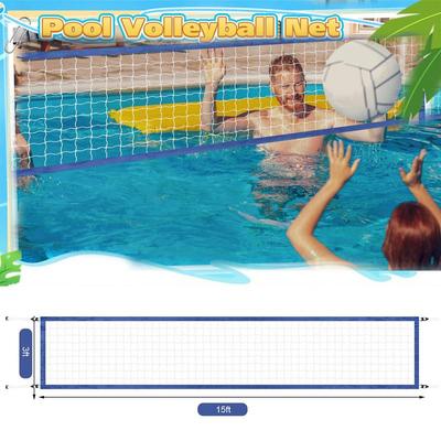 Pool Volleyball Net Portable 15x3FT Volleyball Net Replacement Swimming Pool Supplies Heavy Duty Sports Accessories for Backyard