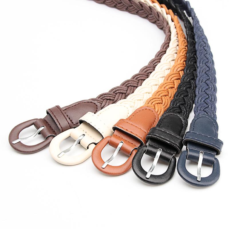 Retro Mori Girl Women's Cable Knit Buckle Belt - Versatile Korean Style Decorative Accessory
