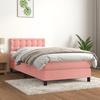 Exclusive House - Slatted Bed Base with Pink Mattress 100x200 Cm Velvet