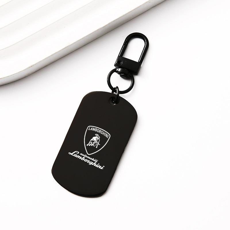 Fashion Car Laser-engraved Keychain Styling Emblem Key Ring For Lamborghini Urus Huracan Aventador Premium Auto Accessories