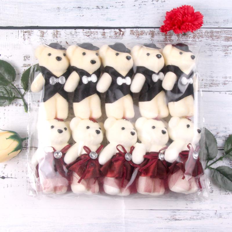 10Pcs Couple Foam Bear Wedding Valentine'S Day Decoration Cute Cartoon Small Bear Birthday Flower Bouquet Packaging Materials