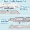 Luxury White Bath Pillow, Soft and Breathable Ergonomic Seat Pad Suitable for Home or Hotel Use, White Design with Head Support and Armrests