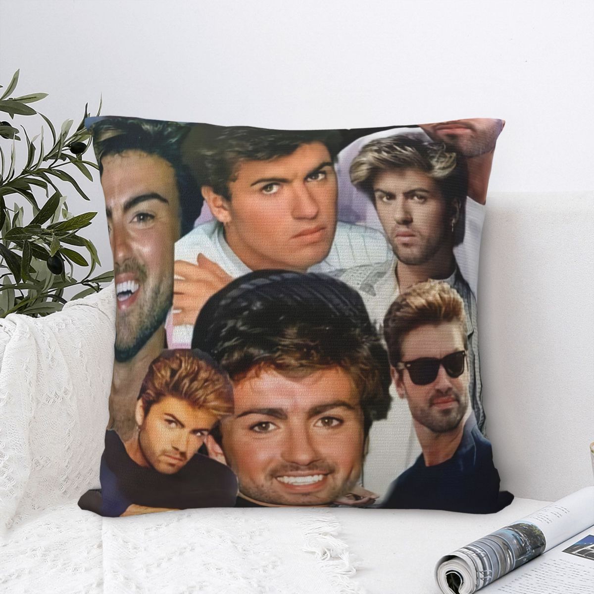 Fine Glasses Unisex George Michael British Singer Pillow Case Fashion Pillow Cover Square Graphic Cushion Cover Pillowcases For Sofa Home Decoration