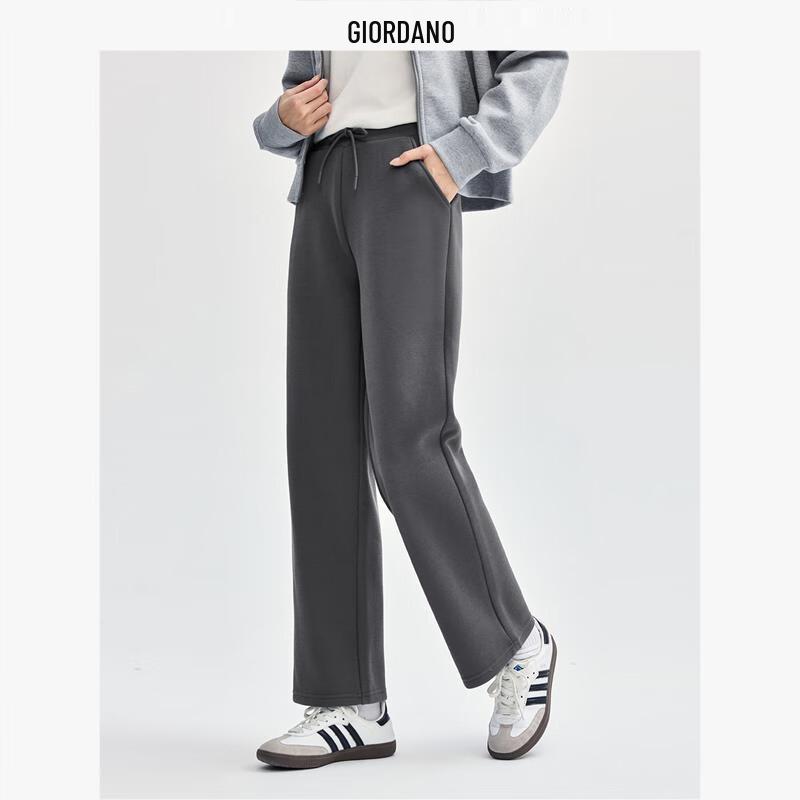 Giordano Women's Fleece-Lined Drawstring Straight Leg Sweatpants
