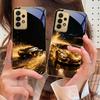 Flying golden supercar For Samsung A 01 52S A04 A05S A10 A12 13 22 23 24 36 42 M02 Note 10 20Ultra 8 9 Golden glass phone case
