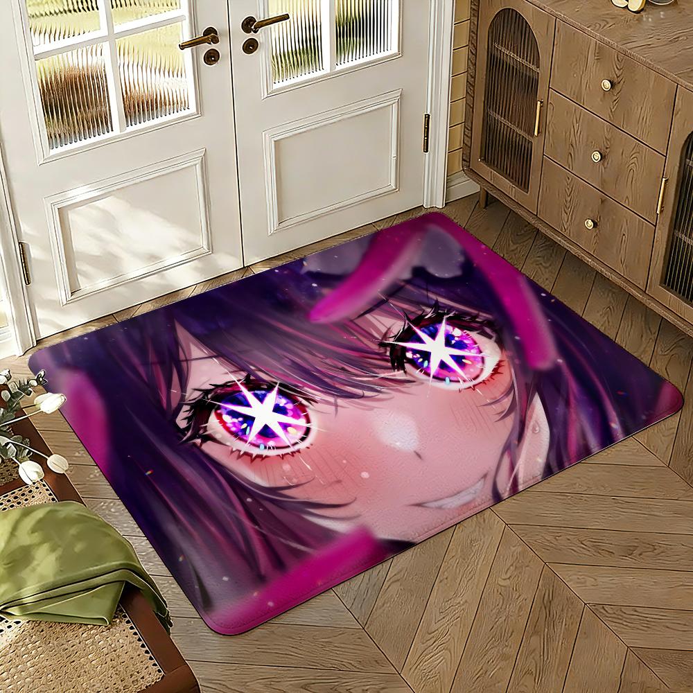 Oshi No Ko Floor Mat Soft Thickened Absorbent Non-Slip Bedroom Living Room Door Mat Home Decor Flannel Rugs