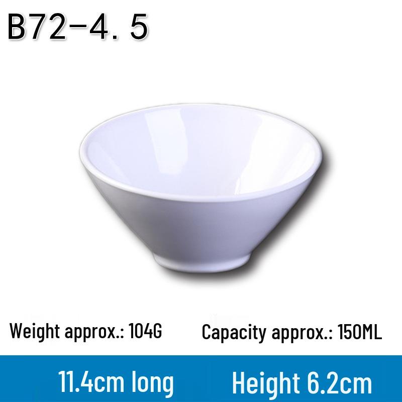 Melamine White Soup Bowl, 4.5-Inch A5 Rice Bowl for Hotel, Canteen, or Fast Food Use