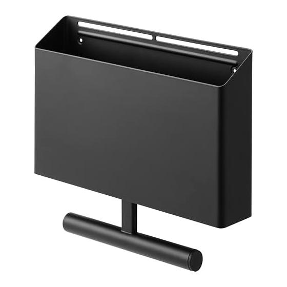 Yamazaki Jitsugyo (Gypsum Board Tweezers and Wood Screws Included) Wall File Box & School Bag Hanger Compatible with Gypsum Board Walls Black W32 x