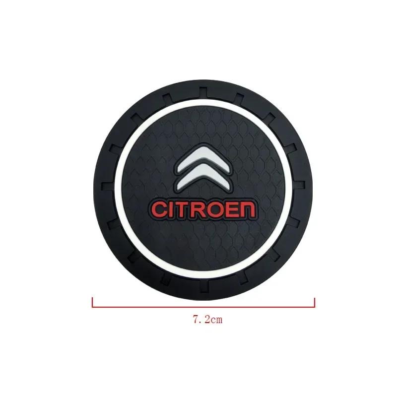 Auto-Becherhalter Wasserschlitz Anti-Rutsch-Matte Pad Emblem Innenzubehör für Citroen C2 C3 C4 C5 C6 C8 C4L DS3 DS4 DS5 DS5LS DS6