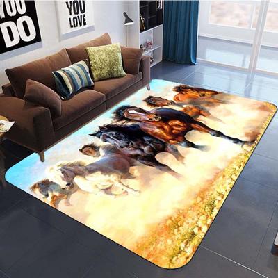 Koberec 3D Lively Horse Koberec Neklouzavý Koberec Koberec Pokoj Koberec Obdélníkový Kuchyně Salon Koberec Koberec Koberec stádo koní Zvíře Nejlepší koberec