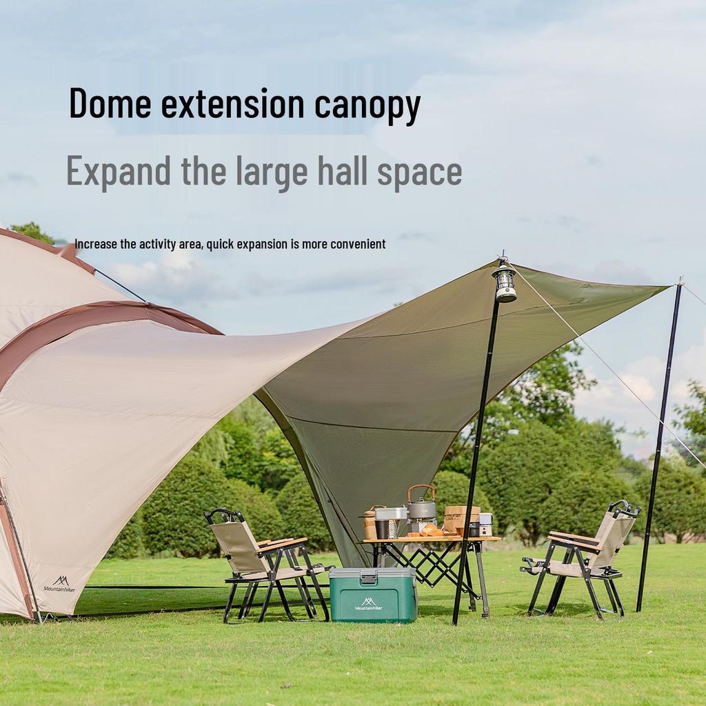 Outdoor Mountain Dome Tent with Large Bedroom Canopy for Multi-Person Camping and DIY Splicing