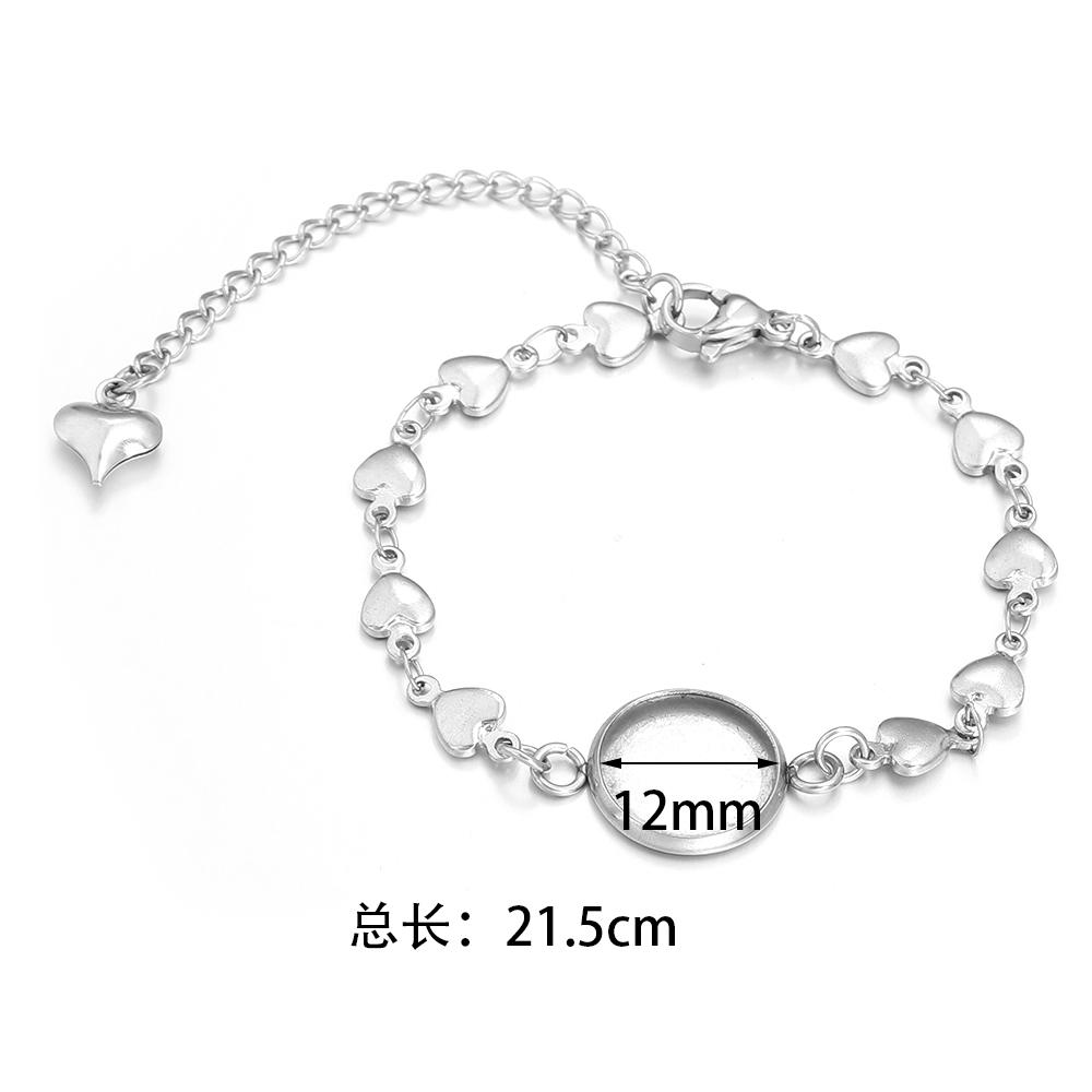 

5Pcs/Lot Stainless Steel Bracelet Cabochon Base Round Blank Bezel Trays Bracelet Settings For DIY Jewelry Making Accesories