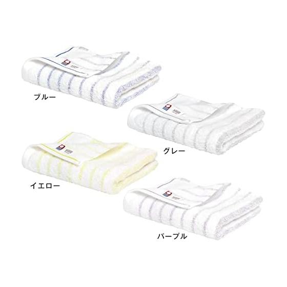 Bloom Imabari Towel Certified Face Towel, Set of 4, Natural Border, Absorbent, Quick Drying, Dry Room, Soft, 100% Cotton, Made in Japan (Purple)