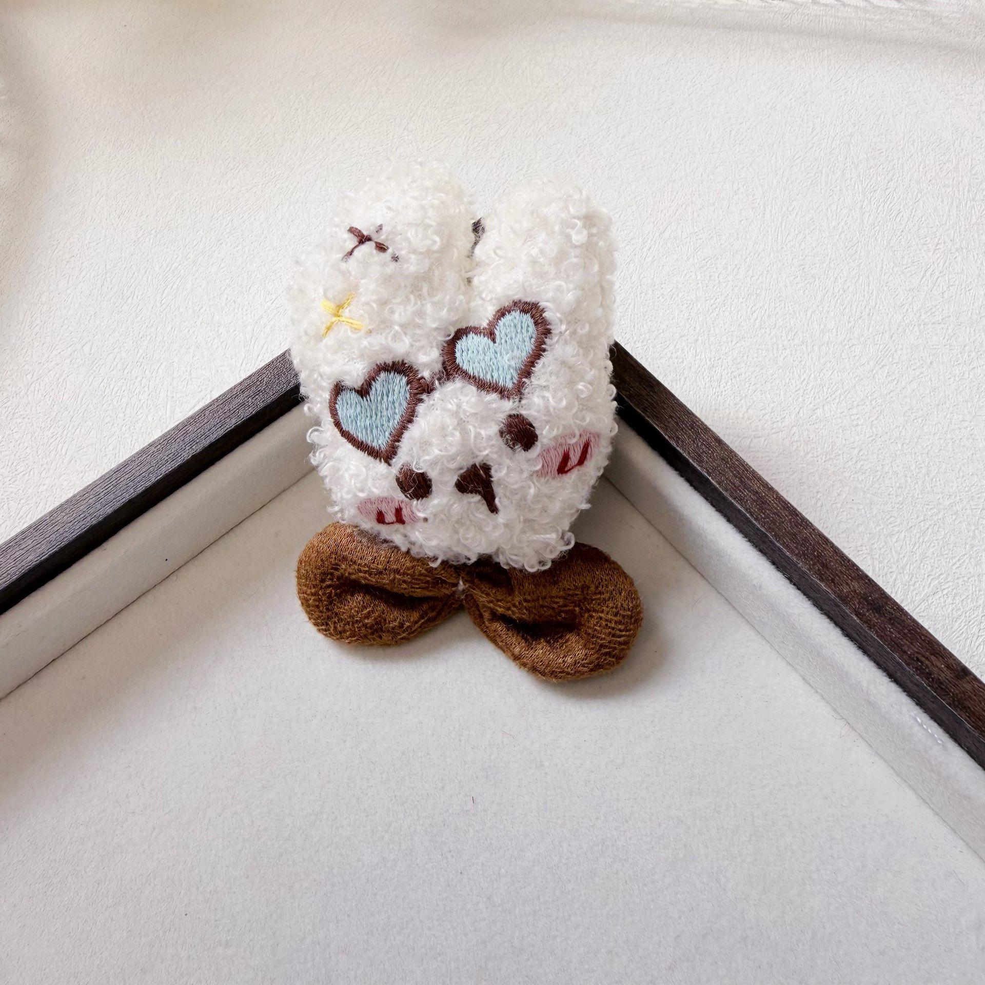 Korean Curly Puppy Rabbit Lamb Cartoon Brooch for Bags and Clothing Accessories Original