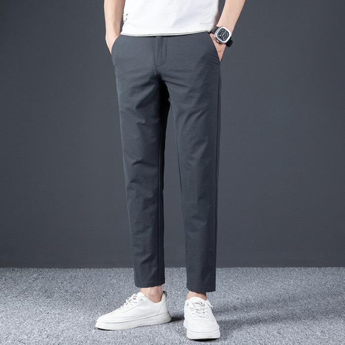 Summer Men's Light Business Casual Trousers Versatile Breathable Nine-minute Trousers Small Suit Trousers