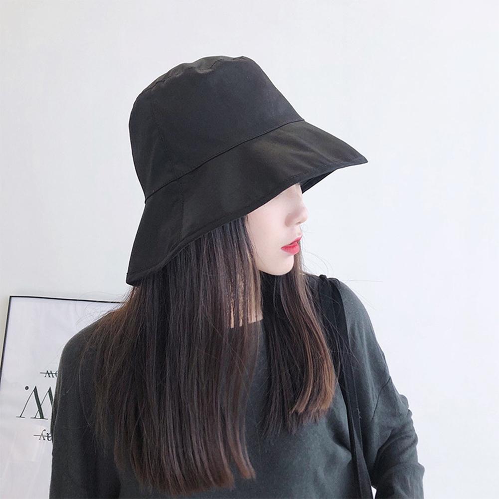 Women Summer Solid Color Large Edge Breathable UV Protection Fisherman Hats