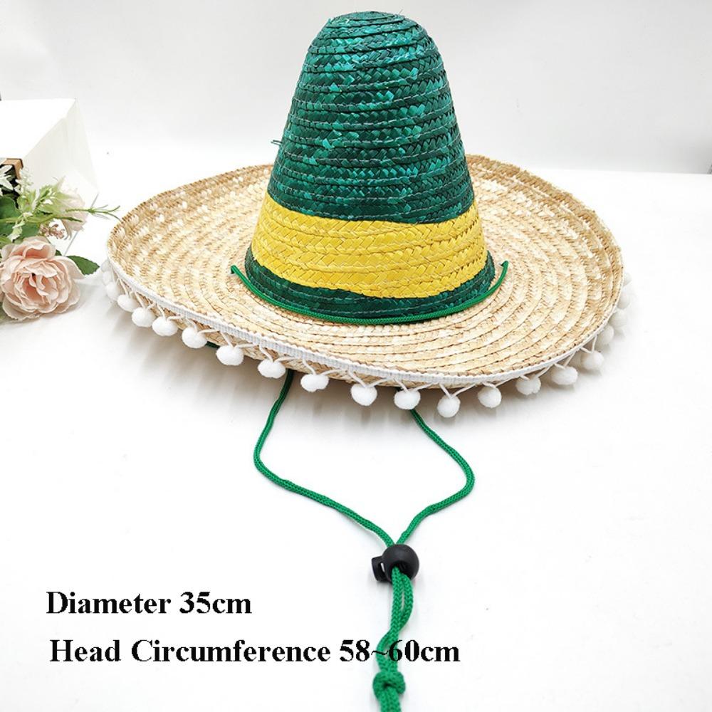 Unisex Mexican Beach Hat Sunscreen 58~60cm Sunscreen Hat Children's Performance Flavors Halloween Hat Men Women Outdoor