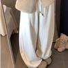 2025 Relaxed Fit Plush Thickened Wide-Leg Floor-Length Pants - Casual Autumn Winter Style for Women