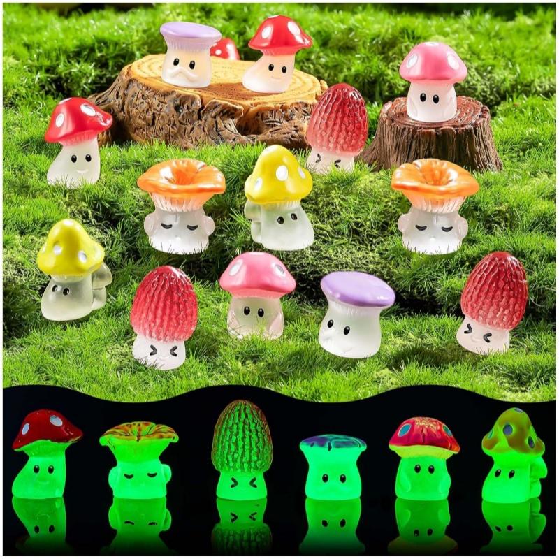 High-Quality 24Pcs Compact size High-Quality Mushrooms High-Quality Luminous High-Quality Cute High-Quality Tiny High-Quality Mushroom Decorative