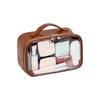 Large Capacity Storage Toiletry Bag PU PVC Clear Window Make Up Bag Waterproof Multifunctional Cosmetic Bag Travel