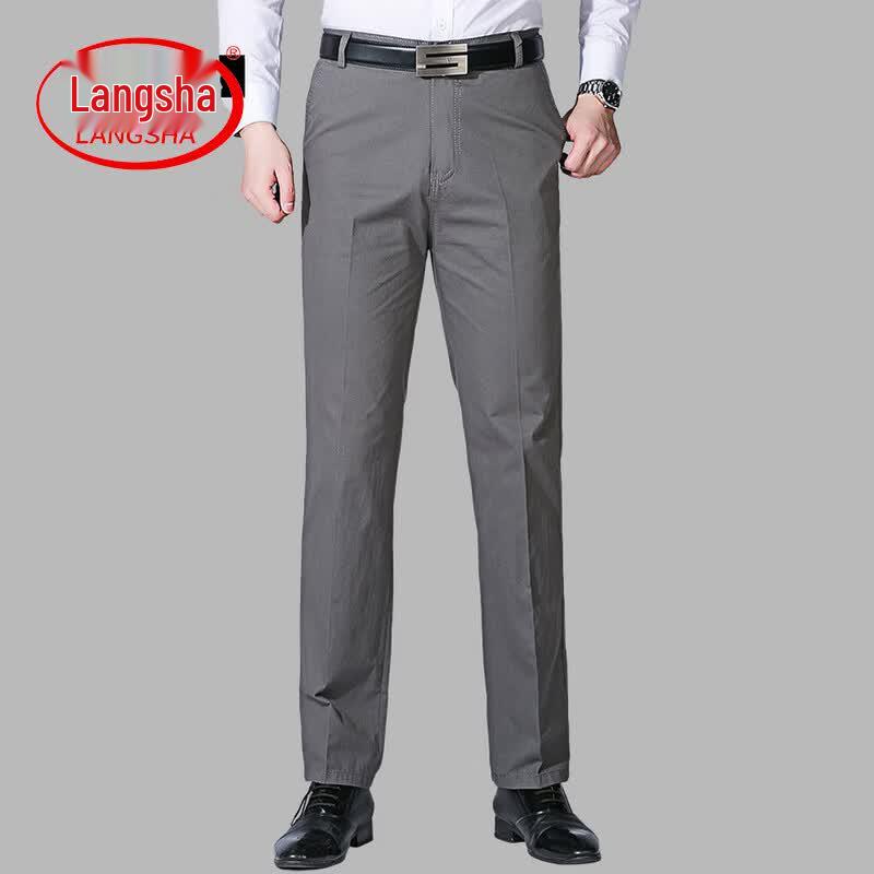LangSha Men s Spring/Summer Loose Fit Casual Trousers 32