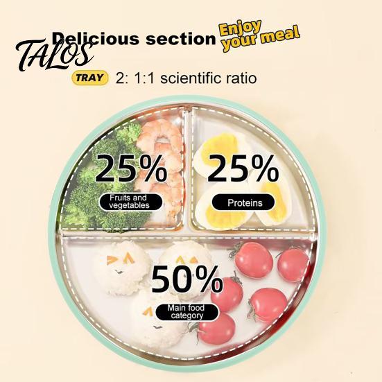 Silicone Sleeve Toddler Plate Baby with Suction Base 3-Section Divided Stainless Steel Safe Cup Dish 9" Unbreakable Anti Breakage Metal Bowls