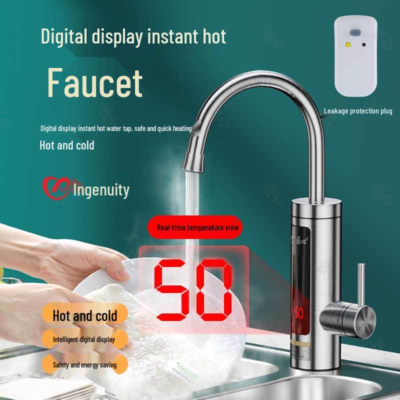 

Двухцелевой электрический кухонный смеситель из нержавеющей стали с мгновенной подачей горячей и холодной воды