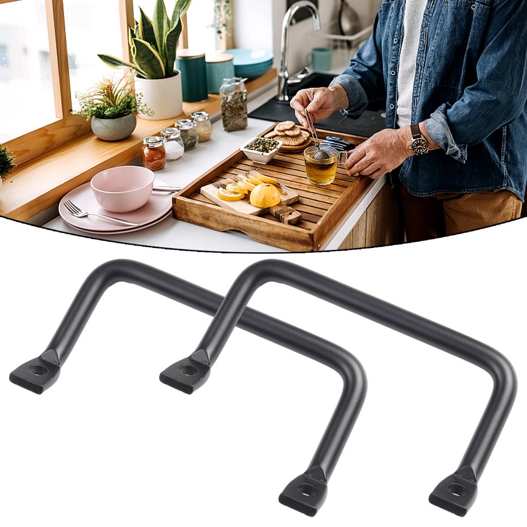 Tabla de Cortar Estilo Vintage Herrajes para Mango Instalación Fácil Herrajes Mango Negro Cuadrado Tabla de Cortar Armario Contenido del Paquete