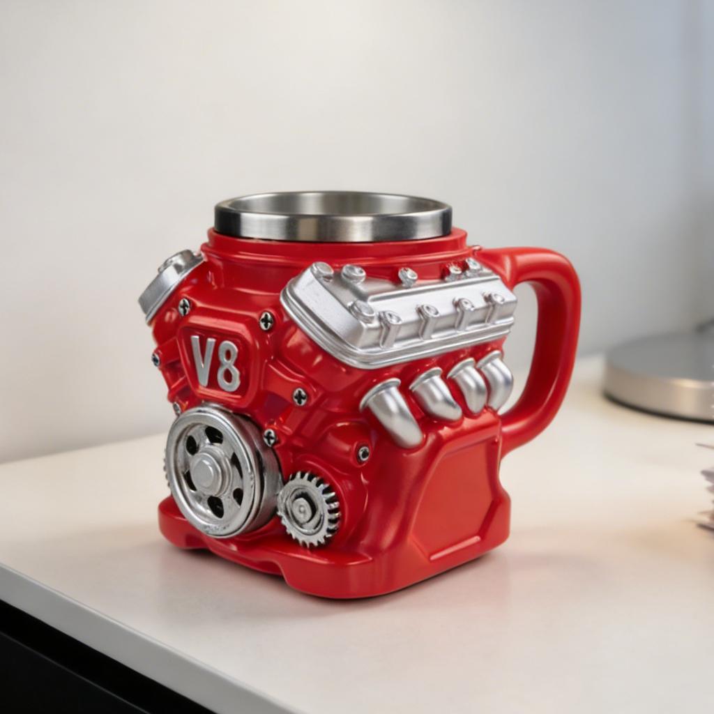 New V8 engine mechanical mug engine cup coffee beer personalized water cup resin stainless steel