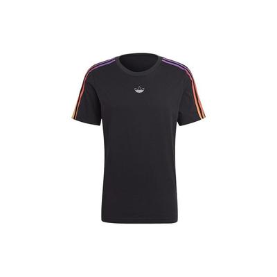 Оригінали Trefoil Sport Футболка з 3 смугами та градієнтом, з круглим вирізом, чоловічі Топи Чорний GN2423