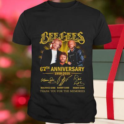 Bee Gees 62º Aniversário Obrigado Pelas Memórias Camiseta Unissex Preta BL179 Camiseta Unissex