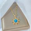 Sun Totem Necklace: Retro European & American Style, Micro-Inlaid Mermaid Princess Pendant Clavicle Chain