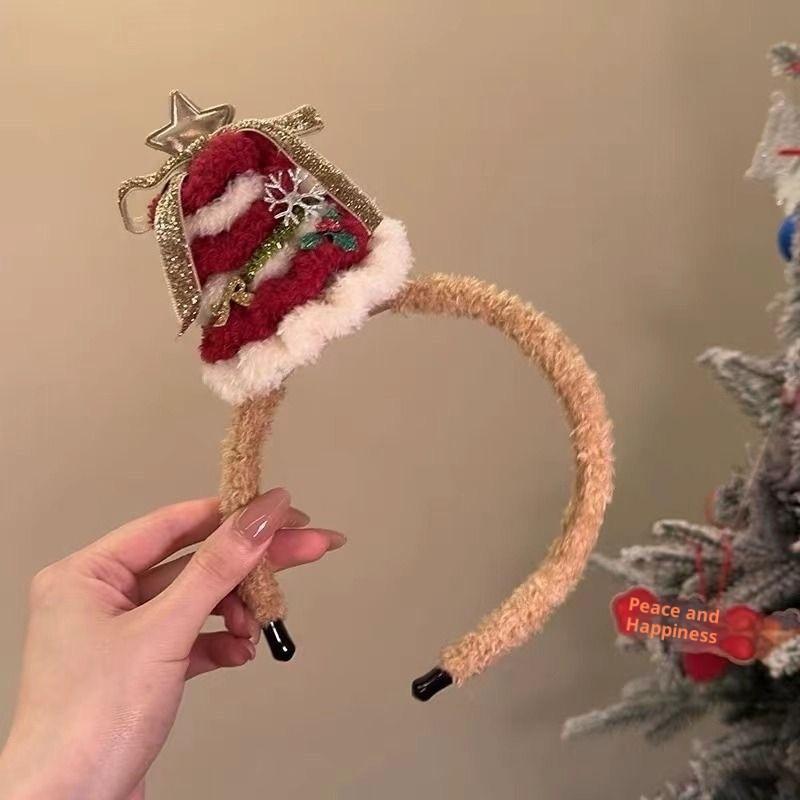 

2025 Рождественское украшение Повязка на голову Заколка для волос Рождественская атмосфера Бант-бабочка Рождественская шляпа Заколка для волос для женщин