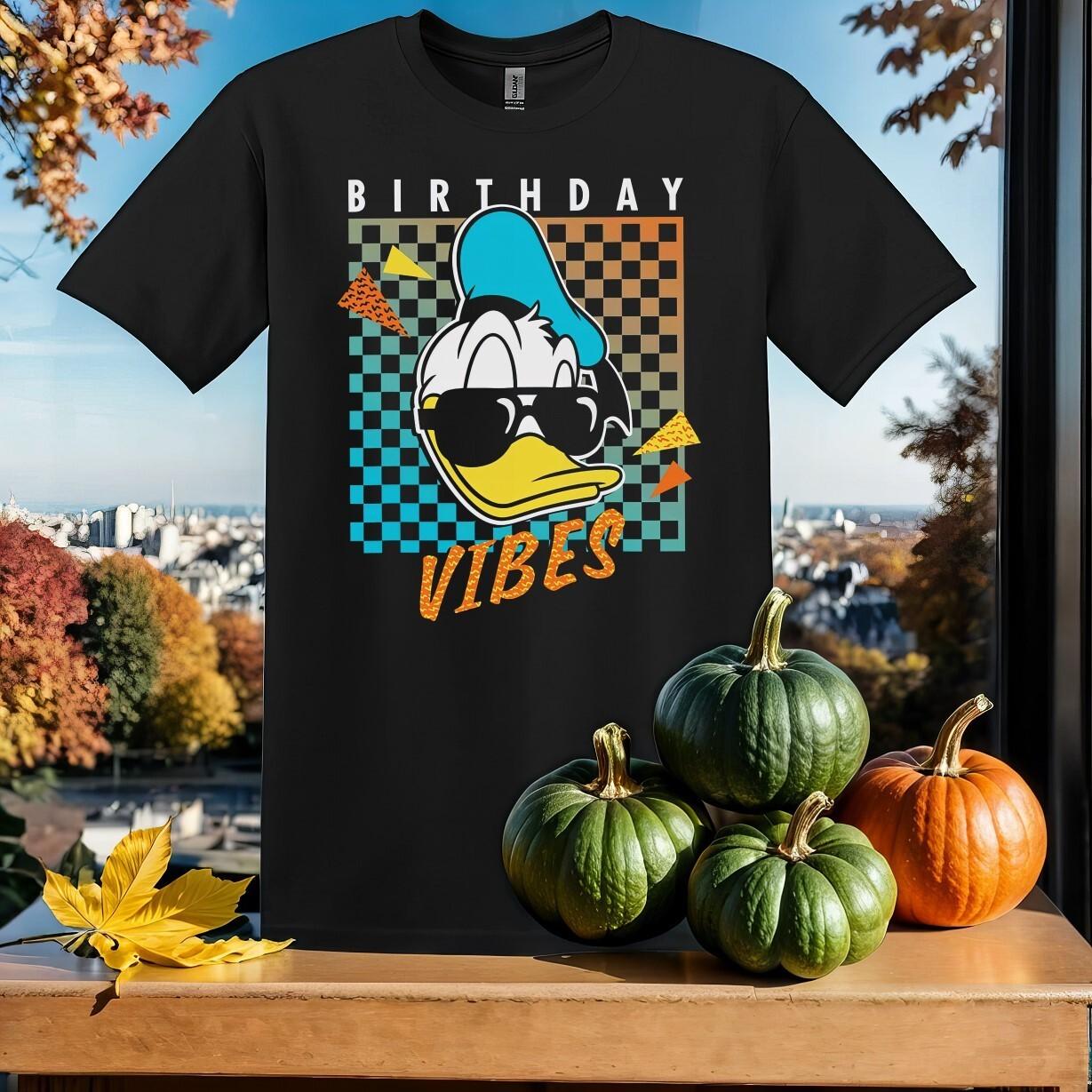 Disney Donald Duck Birthday Vibes T-shirt T shirt Men Women Unisex Tshirt SY137 M