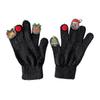 1 Pair Christmas Knitted Gloves Men Women Winter Warm Thick Plush Gloves with Xmas Charm Outdoor Cycling Cold Weather Thermal Full Finger Gloves