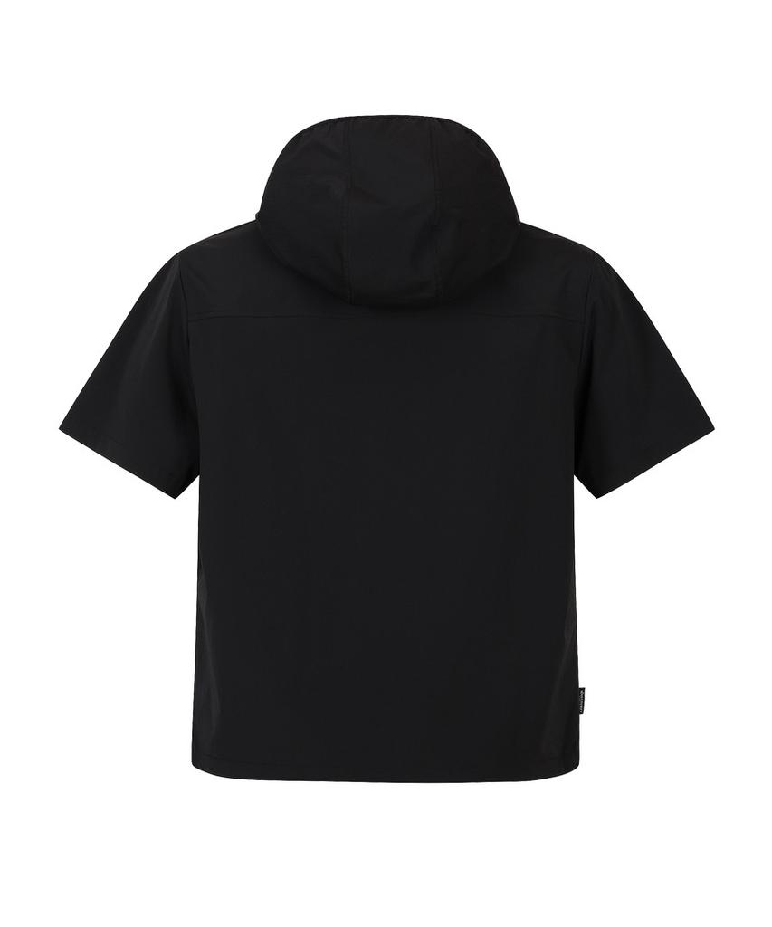 DISCOVERY EXPEDITION Uni Freshvent Lightweight Woven Training Short Sleeve Hooded Anorak (Black)