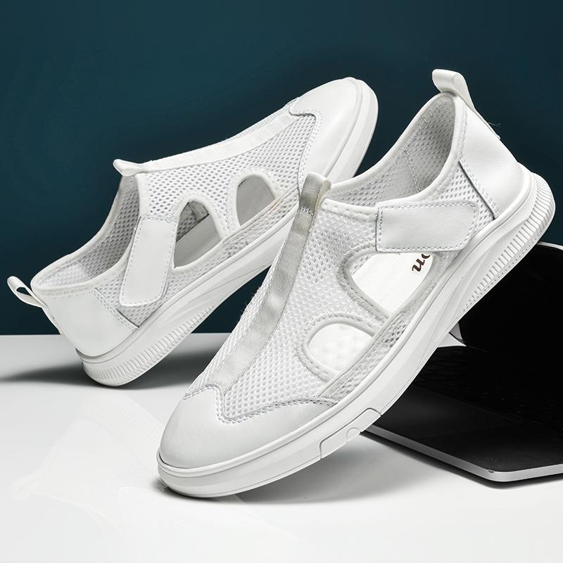 Hot Sale Mens Summer Sneakers Outdoor Men Beach Sandals Handmade Man Mesh Shoes Hollow Out Footwear New Breathable Casual Shoes
