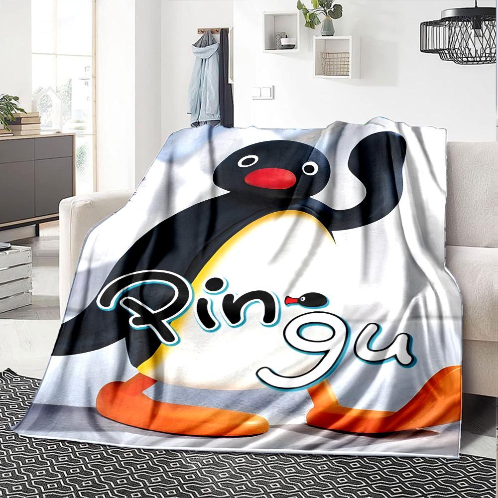 1pc Pingu2 Blanket, Gift, for Men and Women, Soft Blanket, Good for Sofa Bed Couch Travel, Lightweight Flannel Blanket