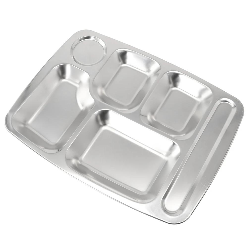 Enjoy A Balanced Meal Reliable Easy To Clean And Reuse Dinner Plate Lunch Container Safe And Large Stainless Steel