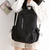 Schoolbag Customized Large Capacity School Bag Women's Lightweight Solid Color Fashion Versatile Junior High School Student Travel Backpack Men