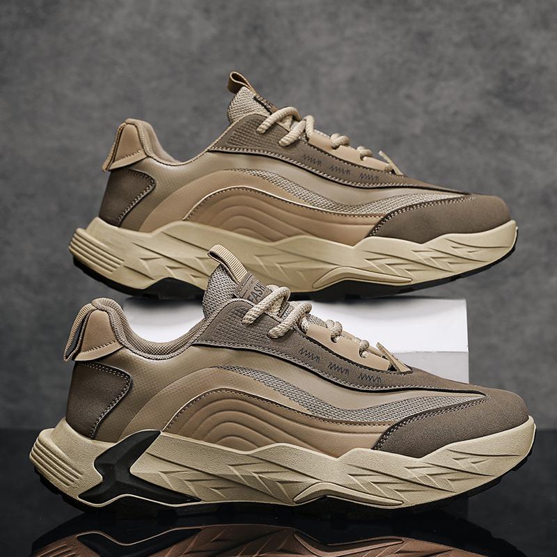 Thick Bottom Casual Men's Shoes New Model Korean Trend Versatile Old Fashioned Trendy Bottom Shock Absorption Comfortable Sports