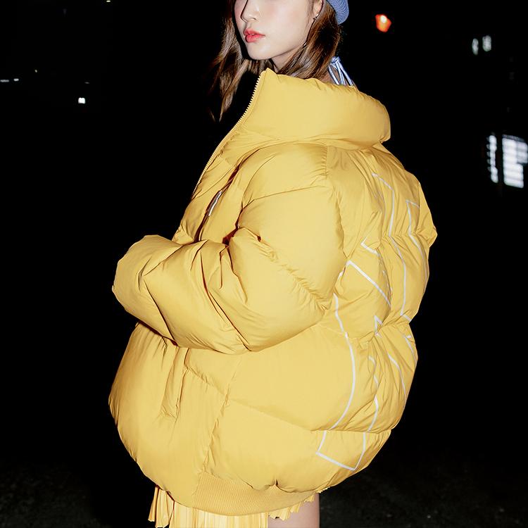MLB New York Yankees Stand Collar Loose Warm Puffer Jacket Short Unisex outerwear Yellow 31DJ03061-50D