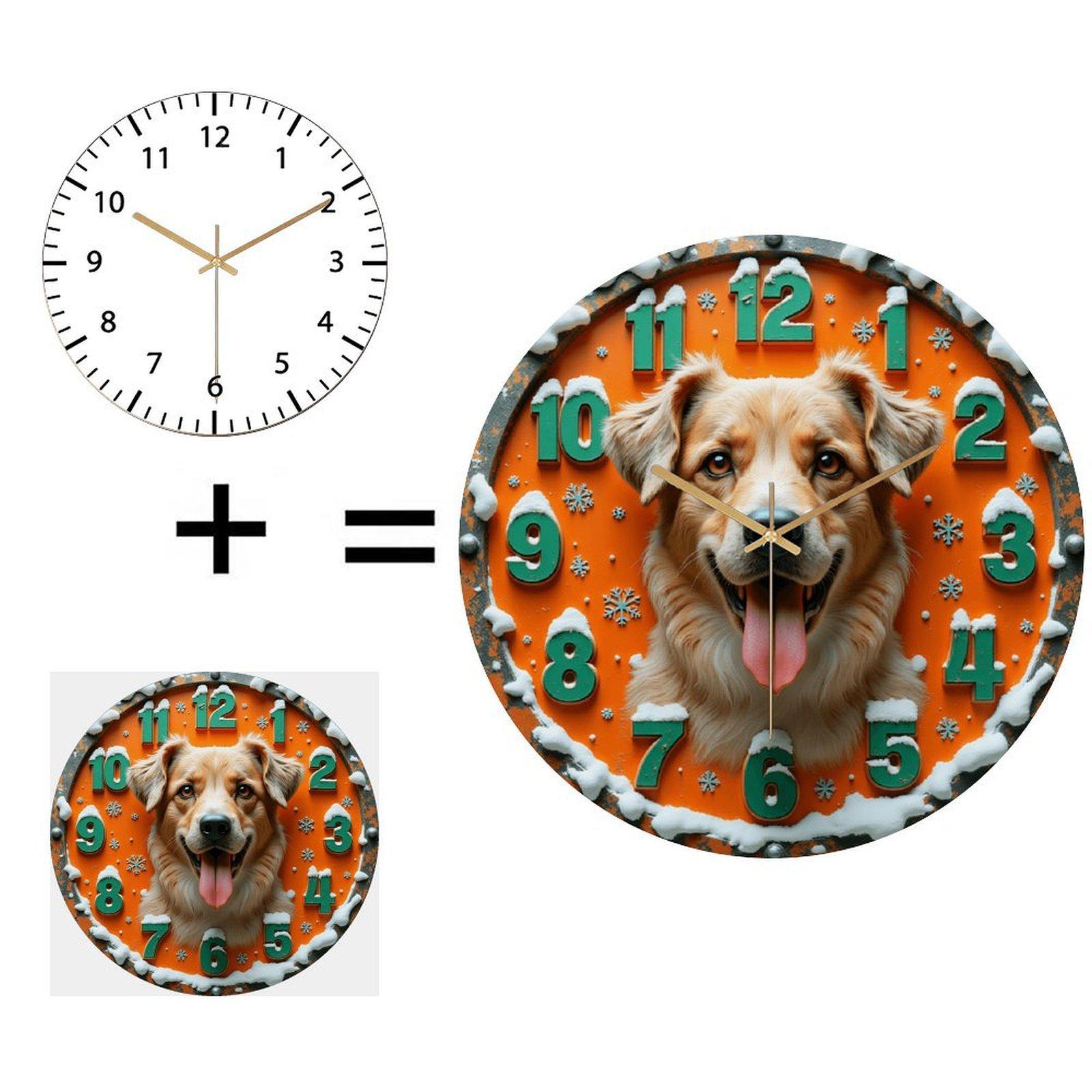 30cm Diameter Glass Wall Clock that Builds Trust with Clear Specifications (White,12 in(30.48cm)) белый