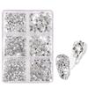 1000Pcs Multi-Size 3D Glitter DIY Diamond Gem Nail Rhinestones AB Crystal