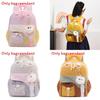 Childrens Blocked Color Backpack With Plush Pendant For School Outings And