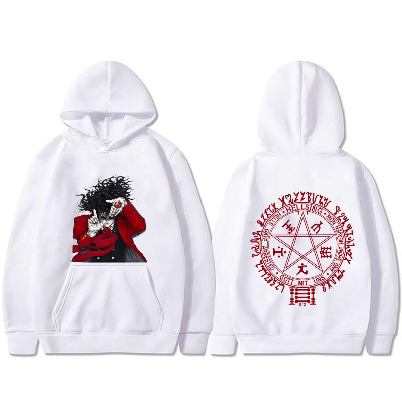 Japanese Anime Hellsing Hoodie Vampire Alucard Merch Tracksuit Clothing Manga Fashion Casual Hoodies Male Vintage Pullover