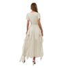 Casual Vacation Style Short-sleeved Cinched-waist Long Dress for Women's Wear Spring/Summer 2025
